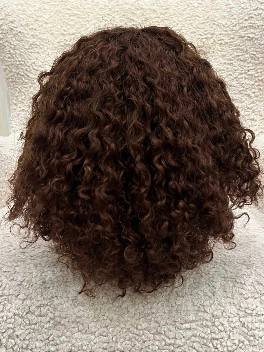 GORGIUS Kinky Curly Human Hair Wig Brown Short Wig